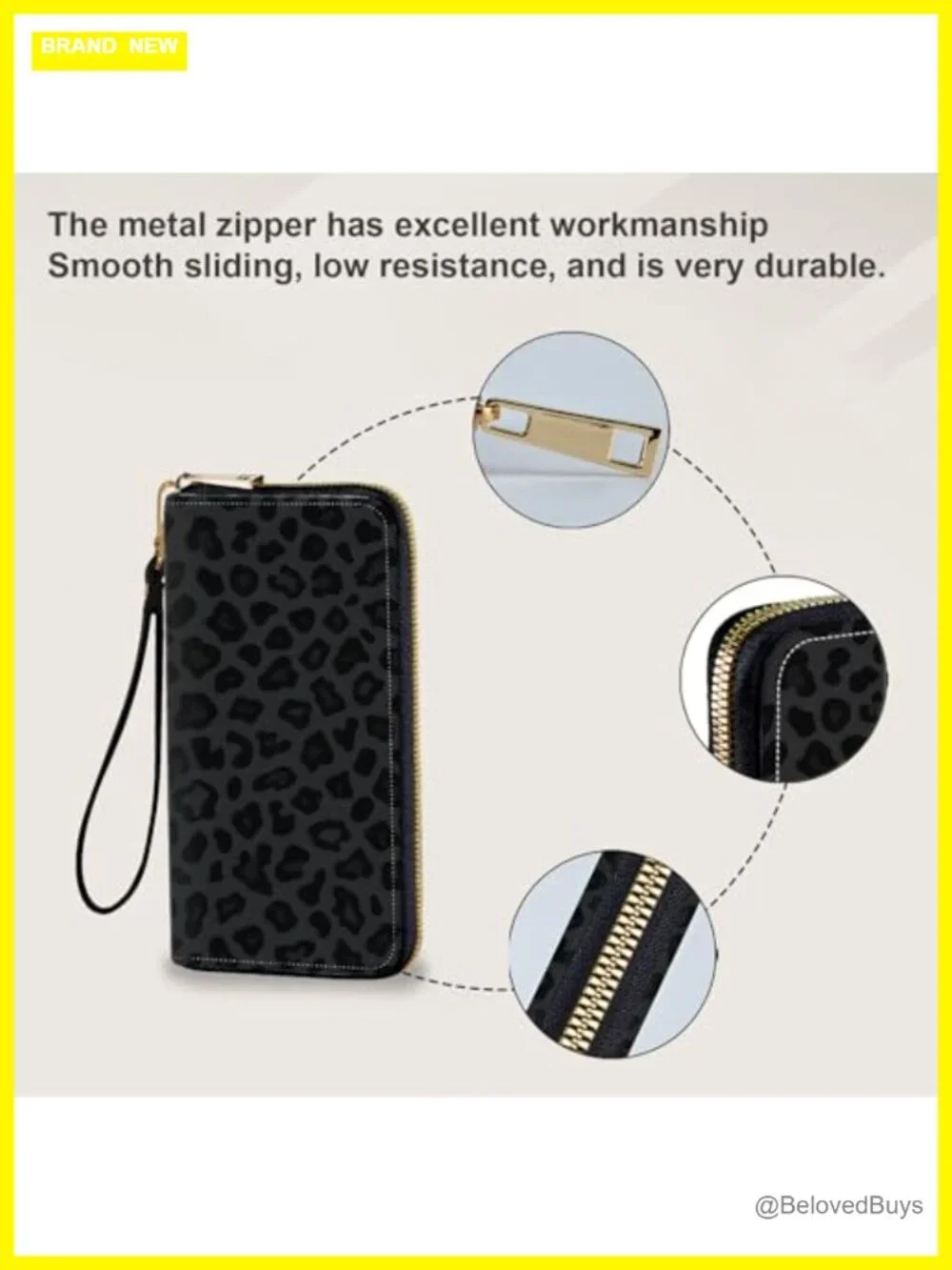 PU Leather Wristlet Wallet with Zipper Card Holder - Women's Long Travel Wallet
